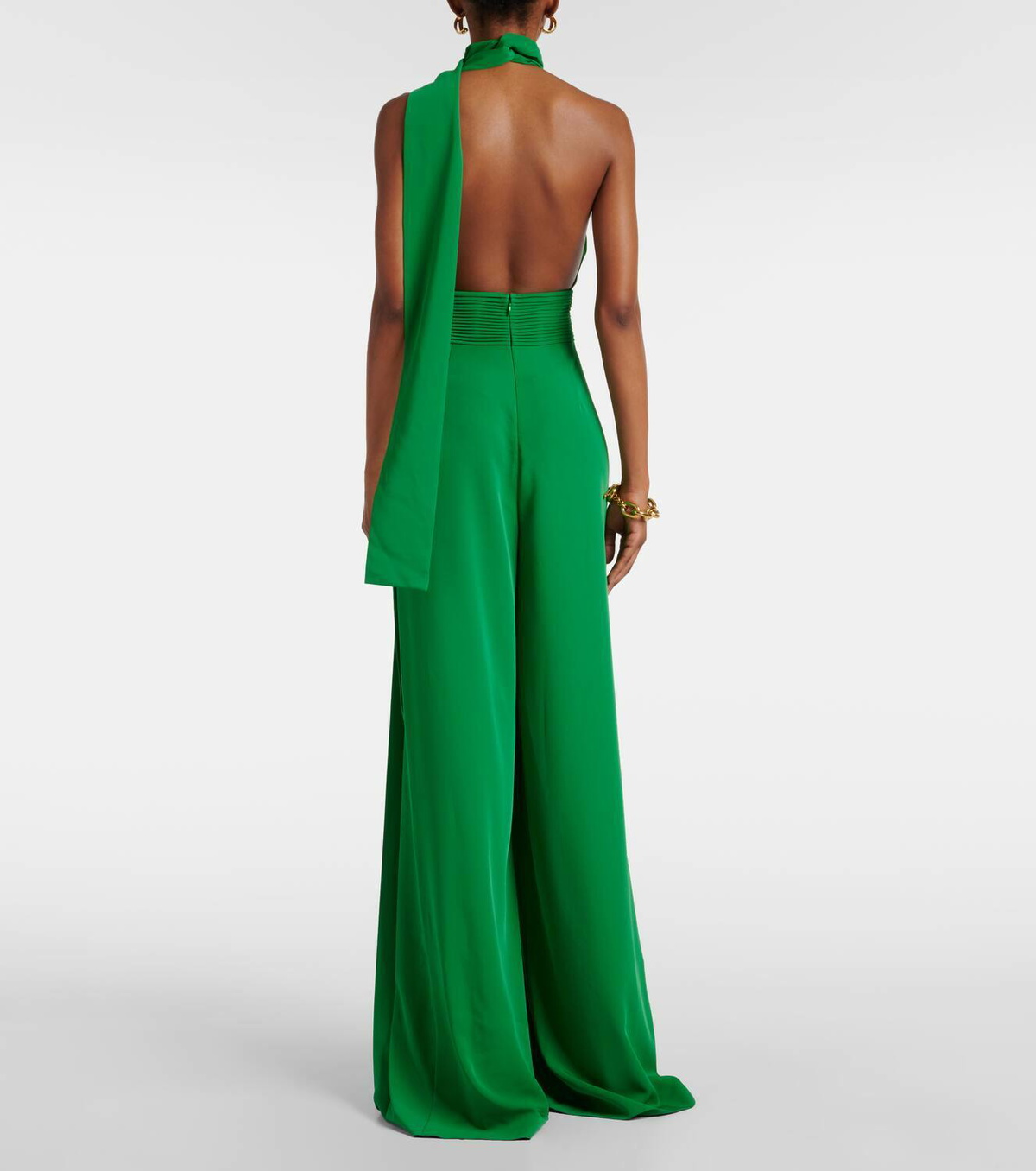 Elie Saab Open-back crêpe jumpsuit