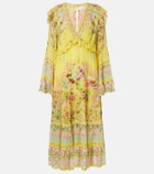 Camilla Printed ruffled silk chiffon midi dress
