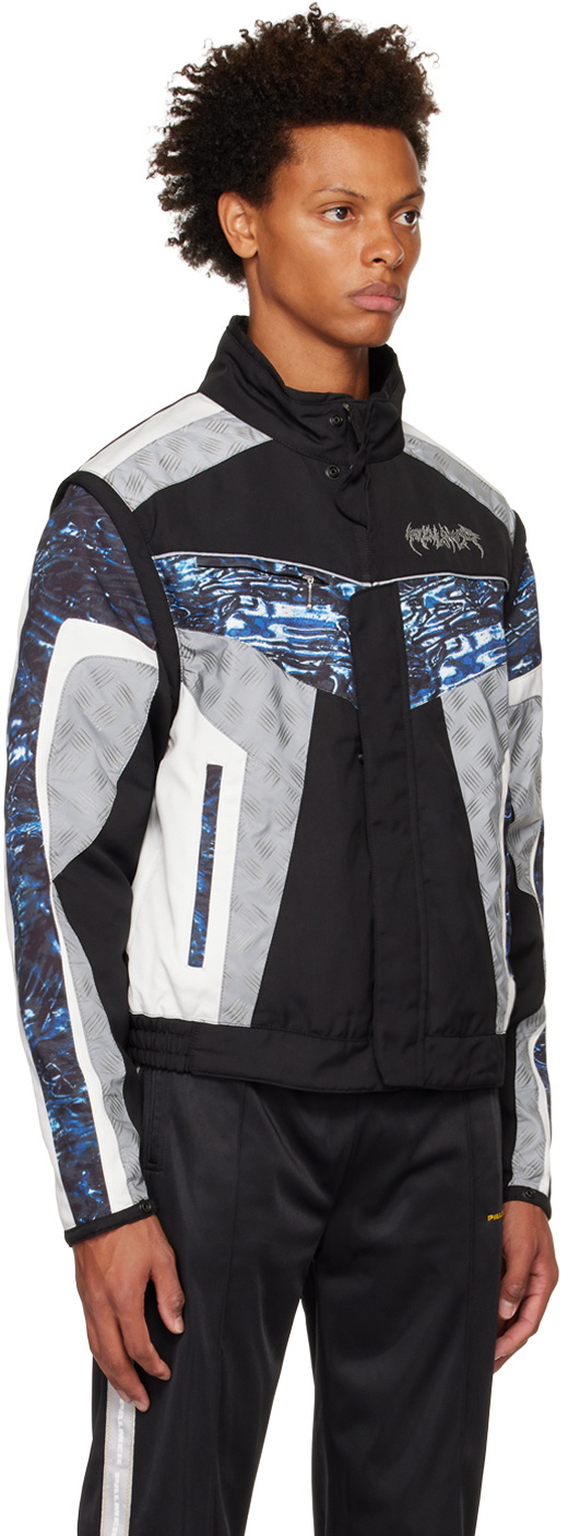 PALMER Black & Blue Paneled Jacket