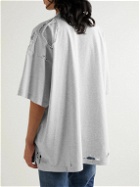Balenciaga - 3B Sport Oversized Distressed Organic Cotton-Jersey T-Shirt - Gray