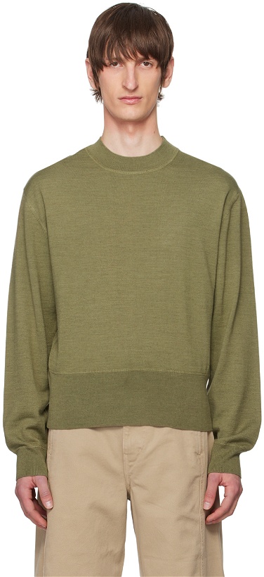 Photo: LEMAIRE Green Mock Neck Sweater