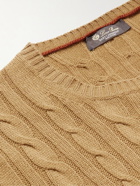 Loro Piana - Cable-Knit Baby Cashmere Sweater - Brown