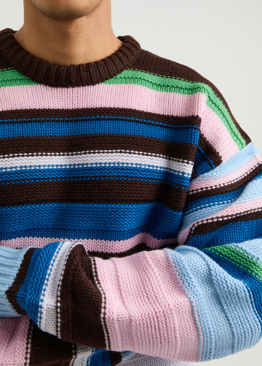 JW Anderson Striped Wool Jumper Blue JW Anderson