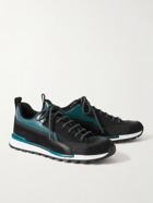 Berluti - Fast Treck Suede-Trimmed Scritto Venezia Leather and Nylon Sneakers - Blue