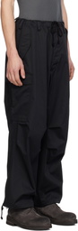 Y's For Men Black Twill Cargo Pants