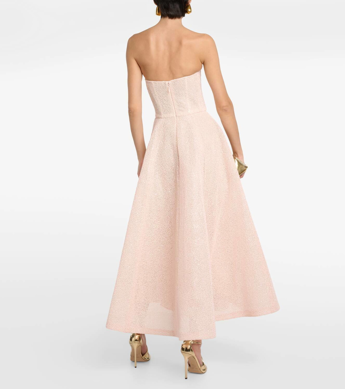 slim fit dress slacks ml Monique Lhuillier Women's Caroline Halter Gown - Pink - Size 6 main image 0