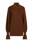 Manila Grace Womens Turtleneck in Brown