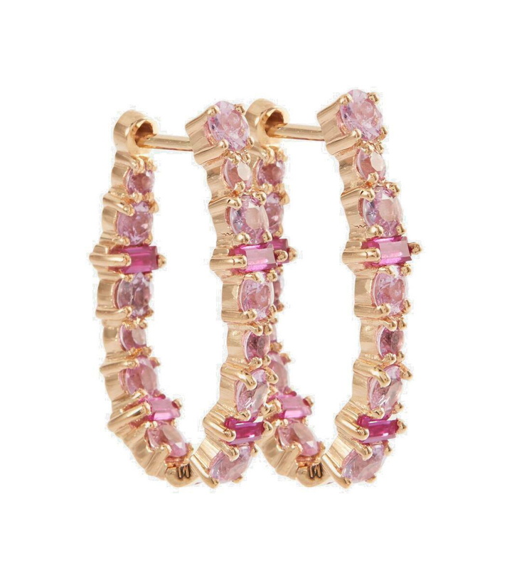 Photo: Ileana Makri Rivulet 18kt gold hoop earrings with sapphires and rubies