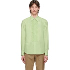 Dries Van Noten Green Ruffles Shirt