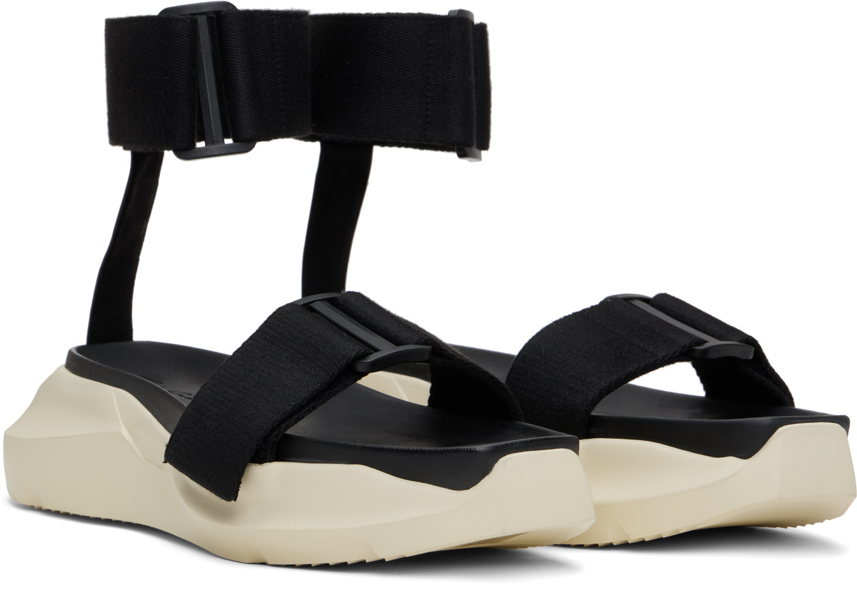 Rick Owens Black Hollywood Strap Spartan Geth Slide Sandals Rick Owens