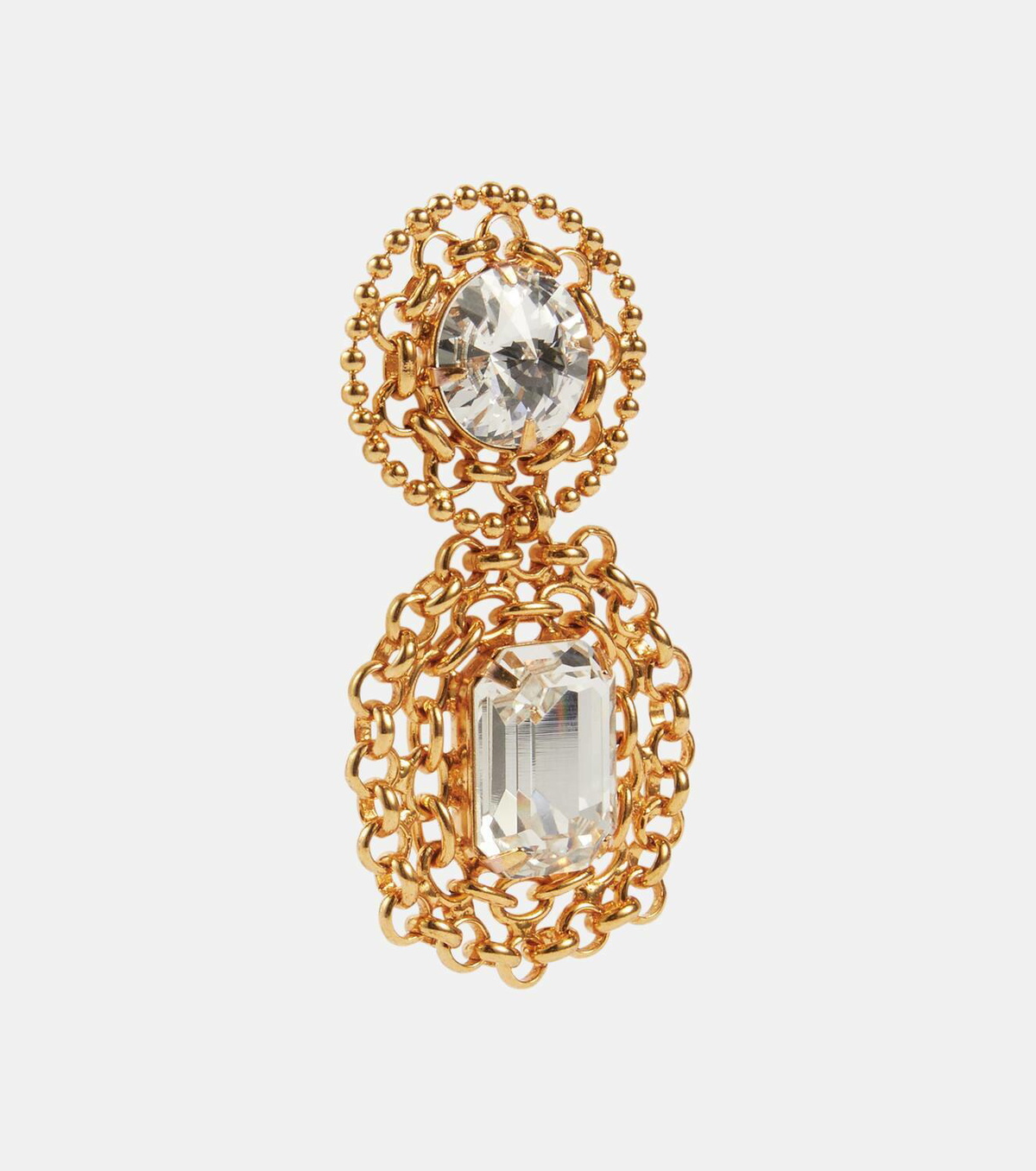 Sandale blanche à talon bloc avec brides strass et motif papillon brillant