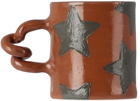 Harlie Brown Studio SSENSE Exclusive Black & Brown Star Delights Wiggle Mug