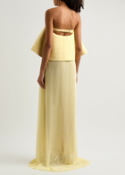 Jacquemus La Robe Vela Strapless Chiffon Gown Yellow Light