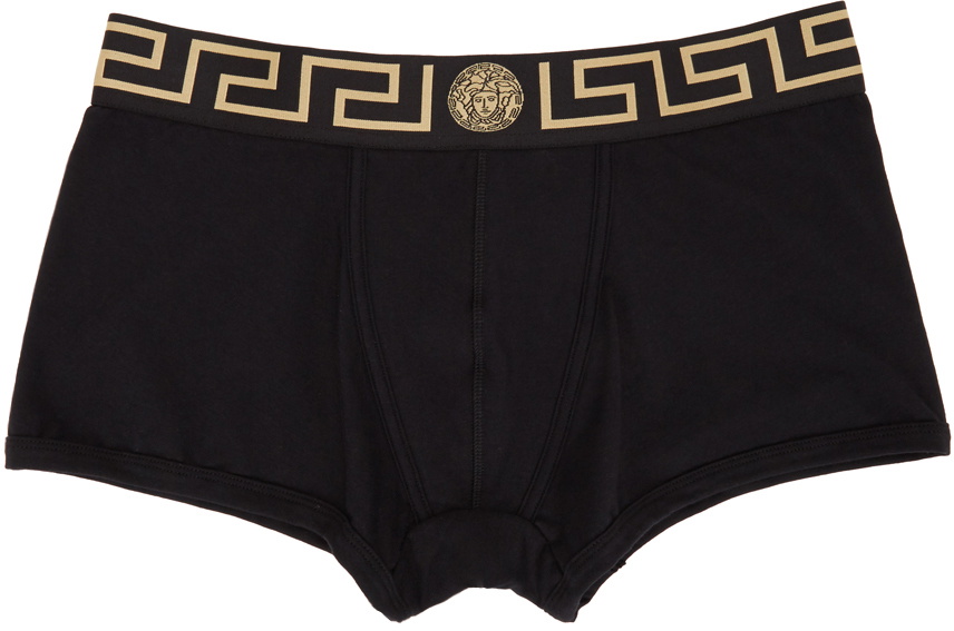 Versace Underwear Navy & Orange Greca Border Briefs Versace Underwear