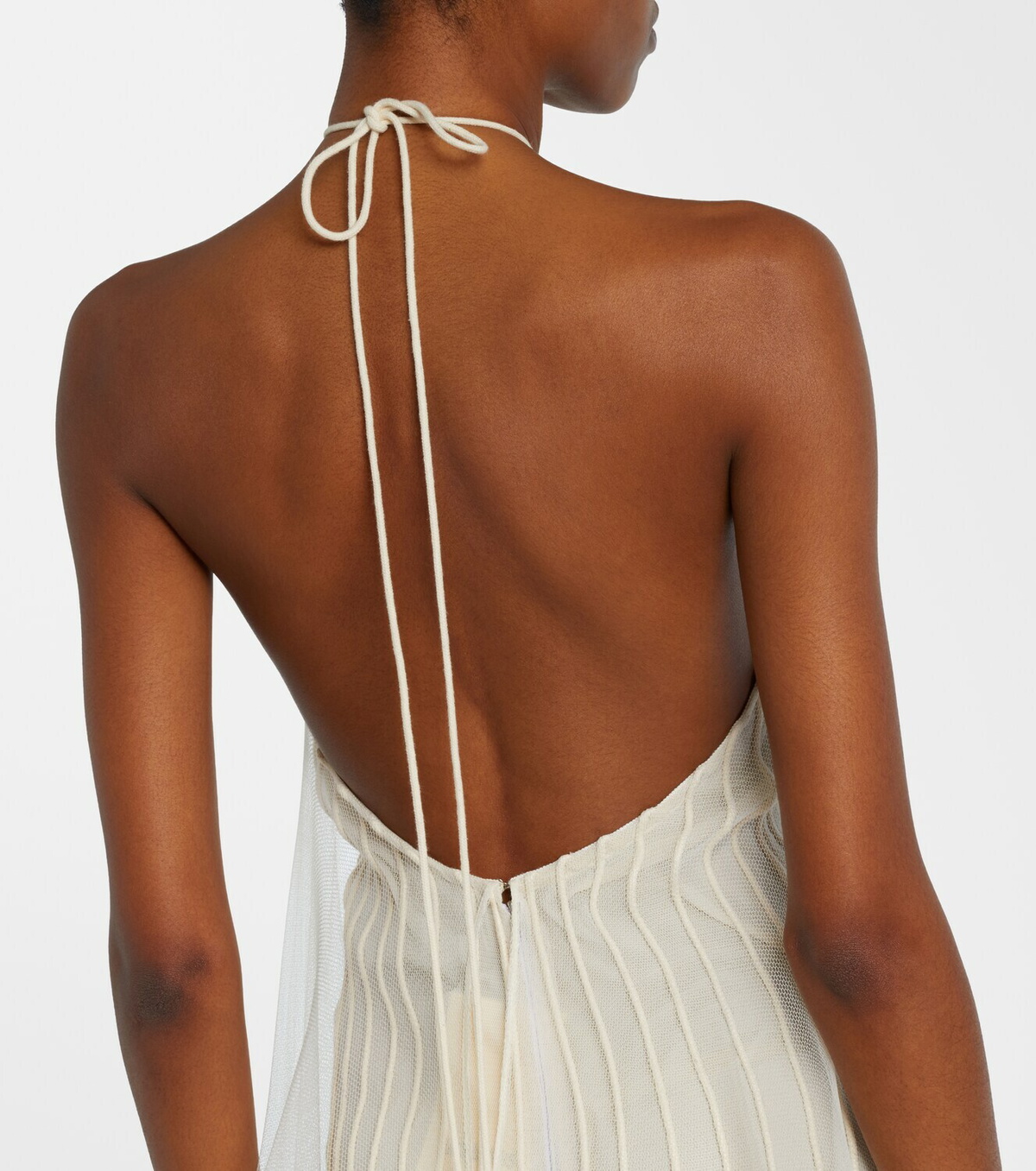 Jacquemus Epi halterneck tulle maxi dress