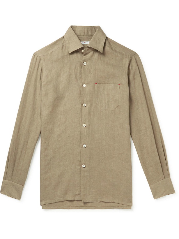 Photo: Kiton - Slim-Fit Linen-Gauze Shirt - Neutrals