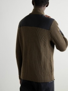 Fusalp - Theodore Jersey-Trimmed Ribbed Wool Half-Zip Sweater - Brown