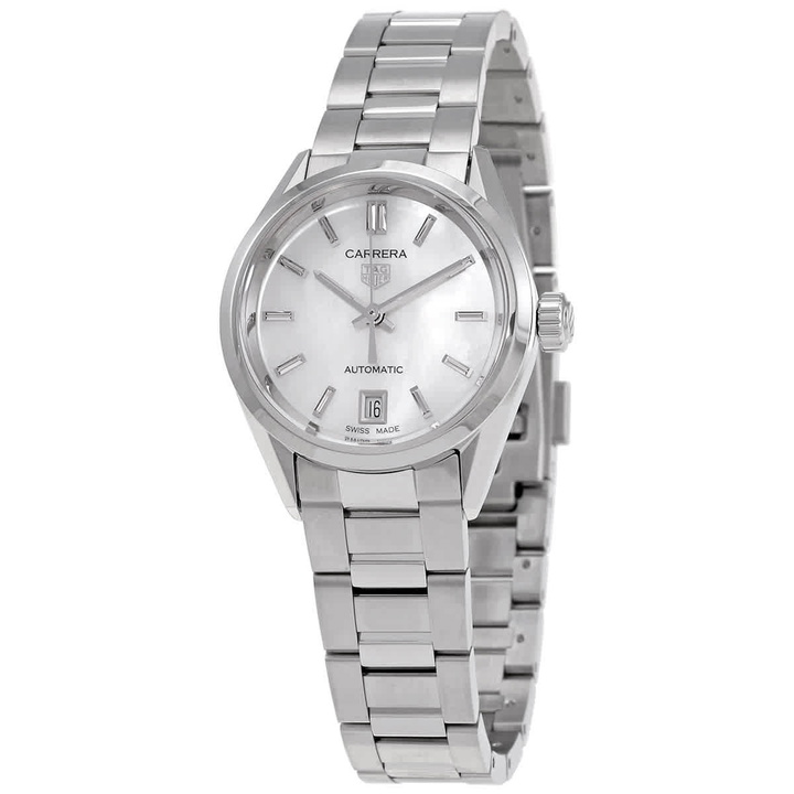 Photo: Tag Heuer Carrera Automatic White Mother of Pearl Dial Ladies Watch WBN2410-BA0621