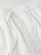 Brioni - Straight-Leg Herringbone Striped Silk-Seersucker Shorts - White