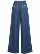VALENTINO - Chambray Denim High Waist Wide Jeans