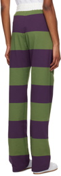 Dries Van Noten Green & Purple Striped Lounge Pants