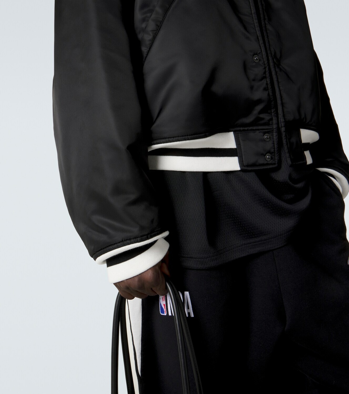 Balenciaga x NBA logo satin bomber jacket