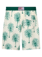 MC2 Saint Barth Long Stretch Comfort Surf Swim Shorts With Palm Print
