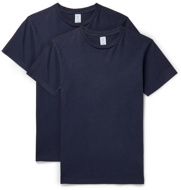 Photo: Velva Sheen - Two-Pack Cotton-Jersey T-Shirts - Blue