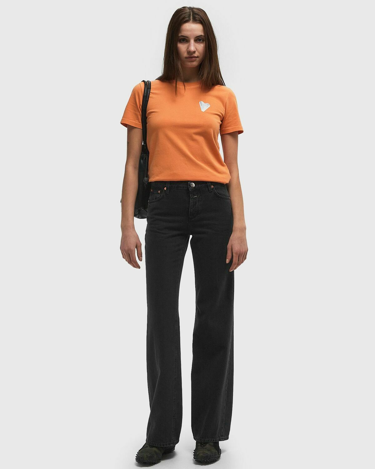 CLOSED PRINTED TEE orange Womens Shortsleefe