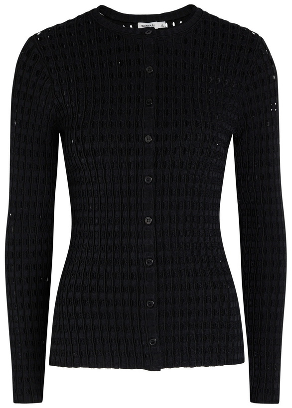 Photo: Simkhai Mabel Textured Cut-out Knit top Black