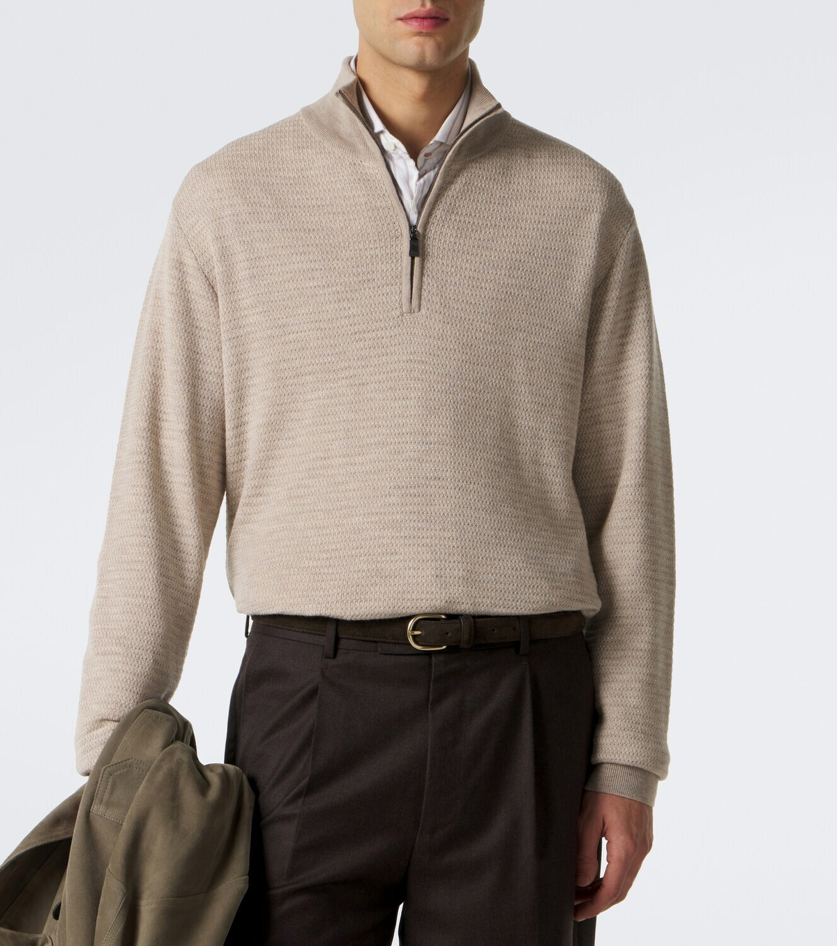 Frescobol Carioca Heitor wool half-zip sweater