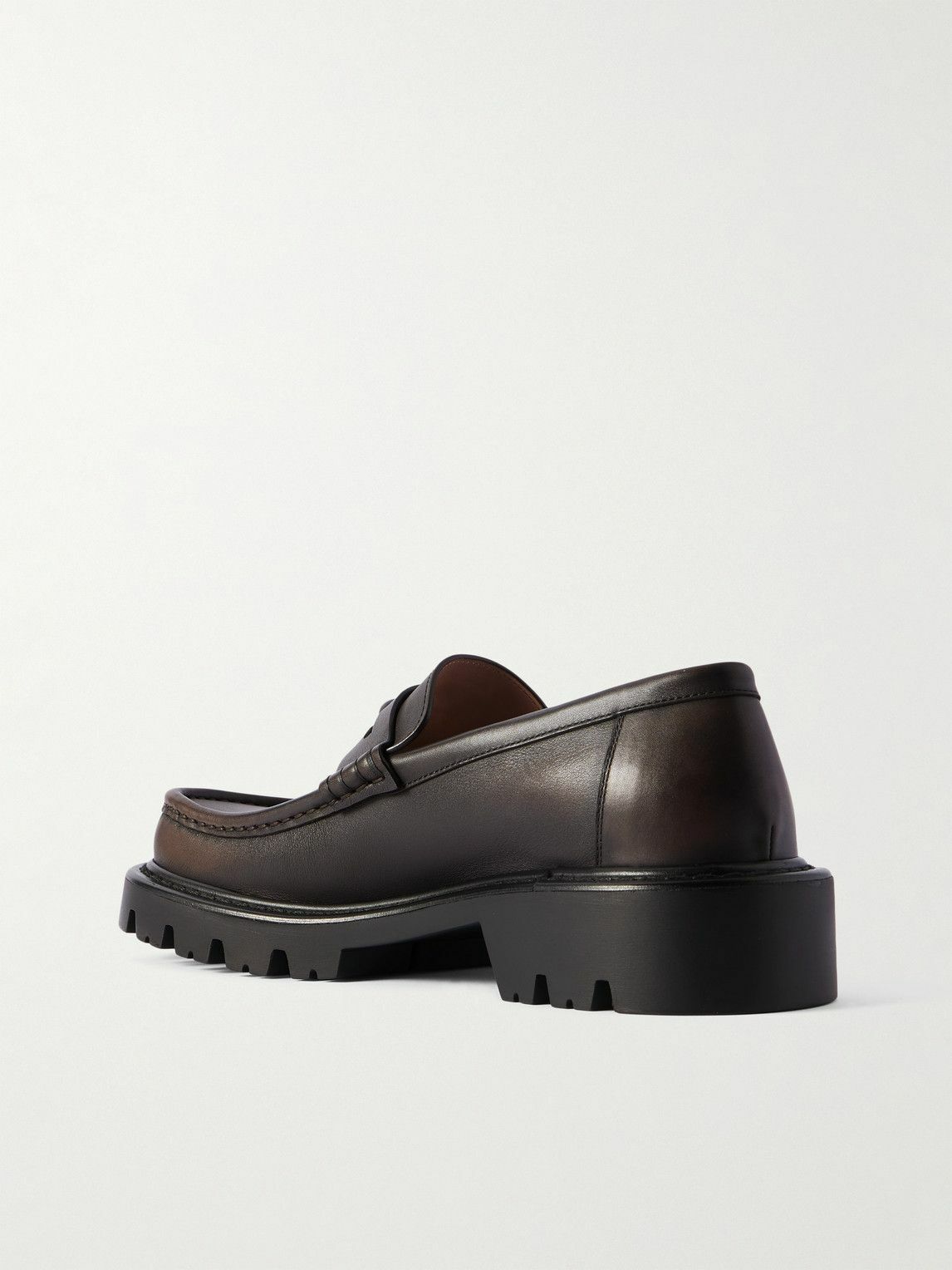 LOEWE - Sierra Leather Penny Loafers - Brown