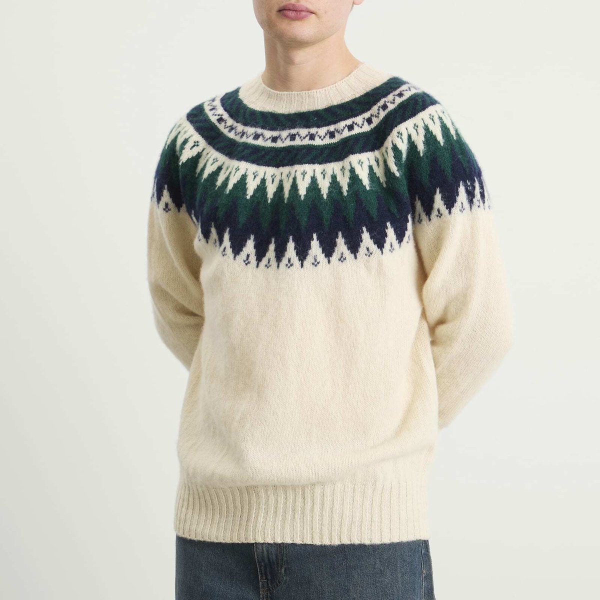 Howlin by Morrison Men's Howlin' Magician In The Mountain Fair Isle Jumper in Ecru