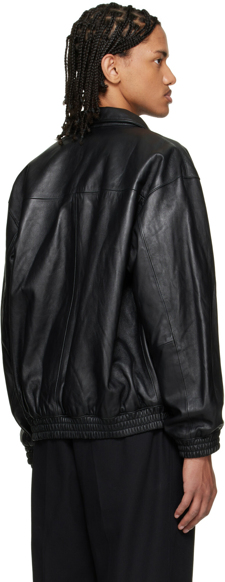 Neighborhood Black Leather Dad Jacket