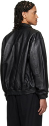 Neighborhood Black Leather Dad Jacket