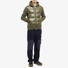 Moncler Men's Stripe Down Knit Jacket in Green