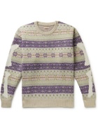 KAPITAL - Intarsia Fair Isle Wool-Blend Sweater - Purple