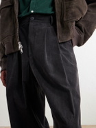 AGOLDE - Slater Straight-Leg Cotton-Moleskin Trousers - Black