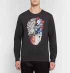 Alexander McQueen - Printed Loopback Cotton-Jersey Sweatshirt - Men - Charcoal