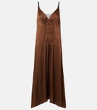 Prada Gathered crêpe satin slip dress