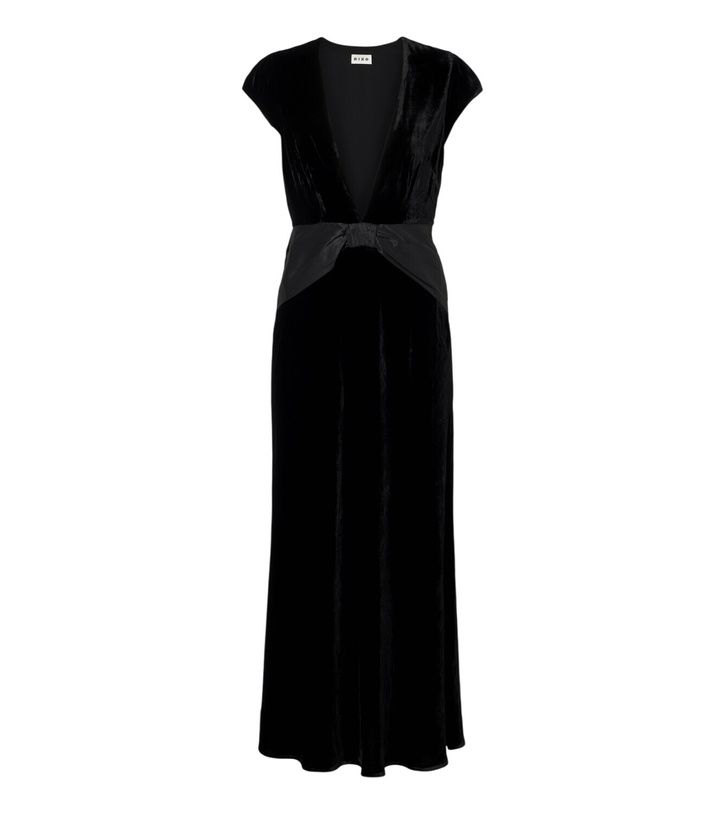 Photo: Rixo Arlette draped velvet midi dress