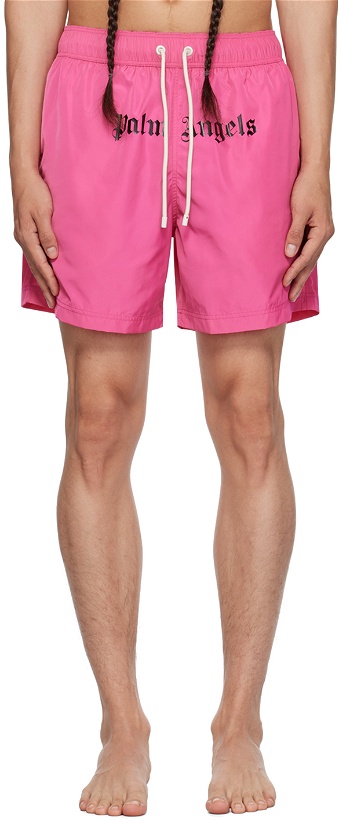 Photo: Palm Angels Pink Printed Swim Shorts