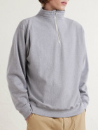 Kaptain Sunshine - Suvin Cotton-Jersey Half-Zip Sweatshirt - Gray