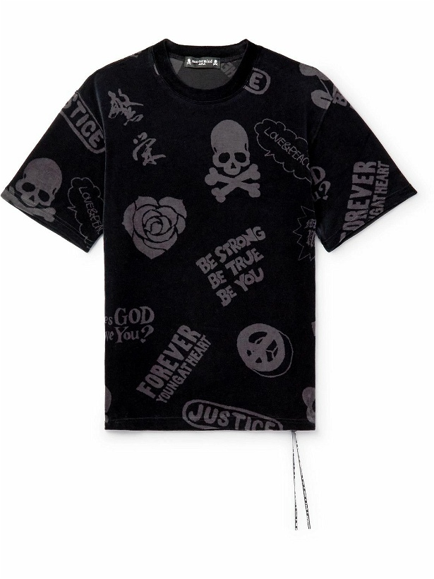 Photo: Mastermind World - Printed Cotton-Blend Velour T-Shirt - Black