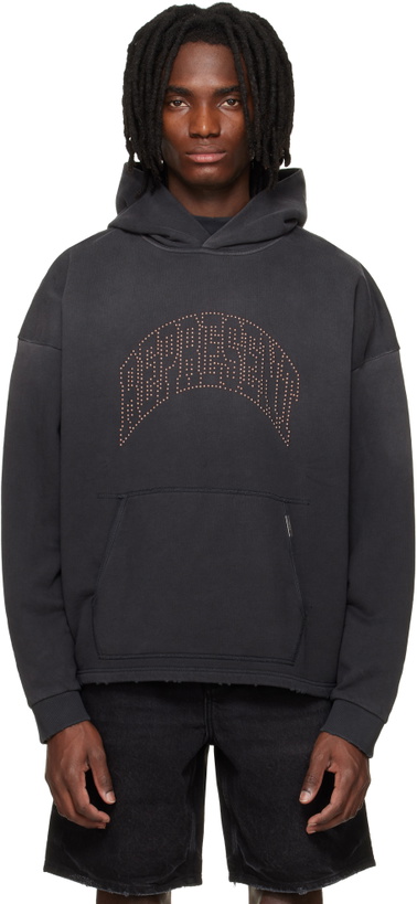 Photo: Represent Black 'Represent' Embellished Hoodie