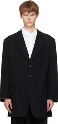 YOHJI YAMAMOTO Black 3 Button Peak Blazer