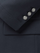 Balmain - Button-Embellished Wool Blazer - Blue