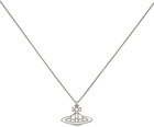 Vivienne Westwood Silver Thin Lines Flat Orb Pendant Necklace