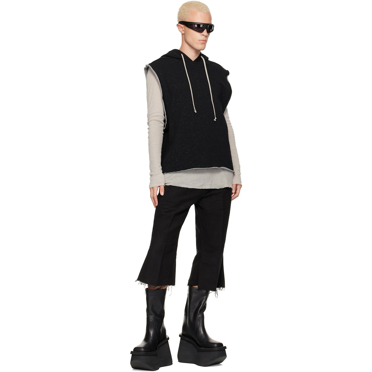 Rick Owens Black Tower Bolan Cutoff Jeans