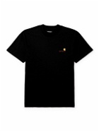 Carhartt WIP - American Script Logo-Embroidered Organic Cotton-Jersey T-Shirt - Black